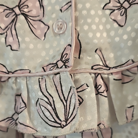 btween Butterfly Print Kids Pajama Set - Pink and White - Picture 4 of 5